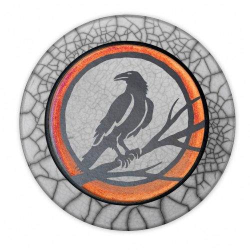 Raven Hotplate Raku Pottery 6.5" NEW