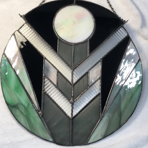 Art Deco Stained Glass Panel Made-to-Order, Free Shipping - Image 3