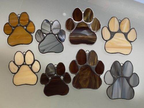 Paw Prints Stained Glass Suncatcher MADE-TO-ORDER