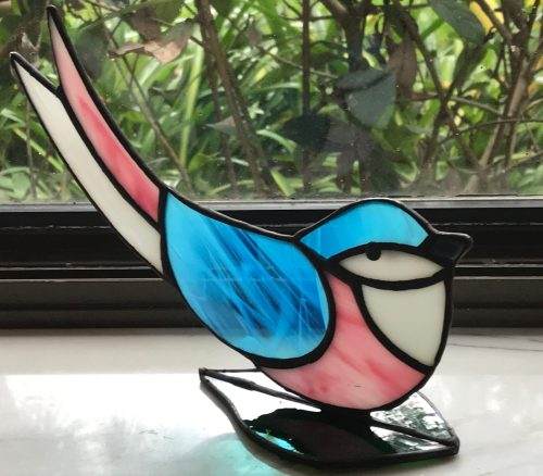 Colorful Bird on Stand Stained Glass Art - Made-to-Order, Free Shipping - Image 4