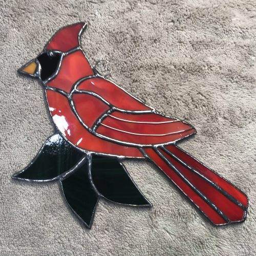 Stained Glass Red Cardinal MADE-TO-ORDER