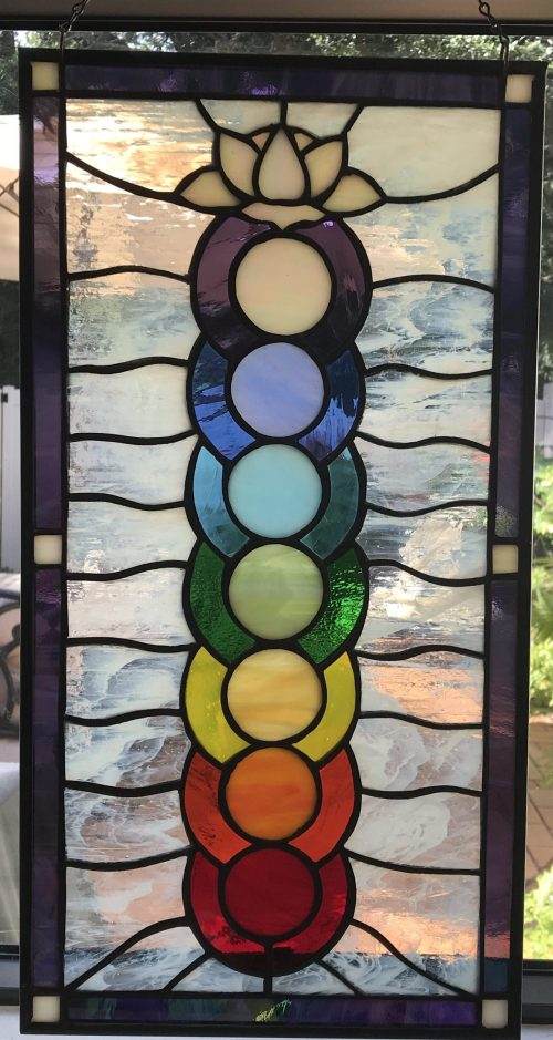 Chakra  Stained Glass Art,  Free Shipping