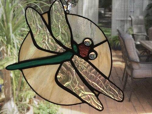 Dragonfly Stained Glass Suncatcher in stock - Image 3