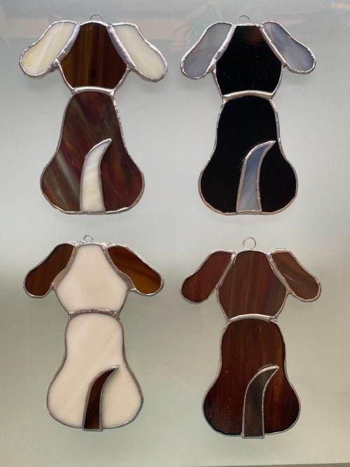 Dog wagging his tail Stained Glass MADE-TO-ORDER