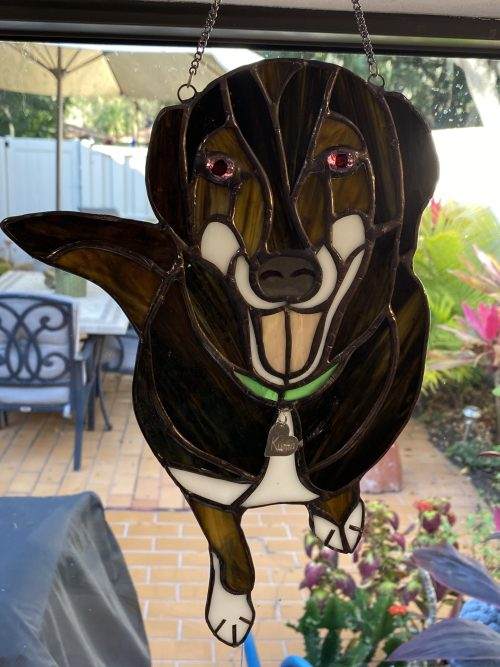 Pet Portrait Stained Glass Panel (custom) Made-to-Order, FREE shipping - Image 4