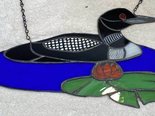 Adirondack Loon Stained Glass Panel, Free Shipping