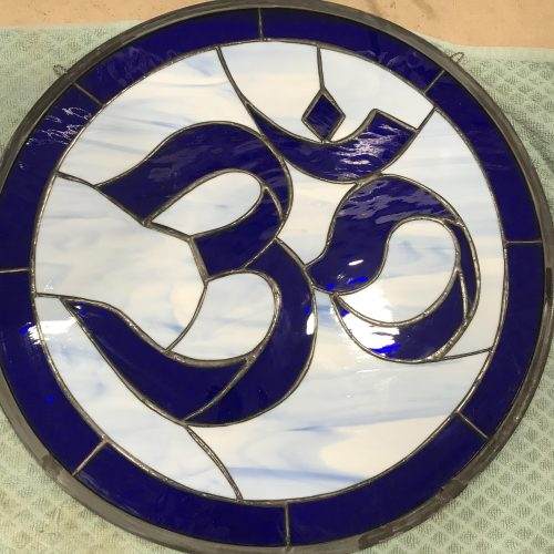 Ohm Symbol 18” diameter Stained Glass, made to order, Om symbol, Aum symbol, religious symbol, Hindu symbol, - Image 3