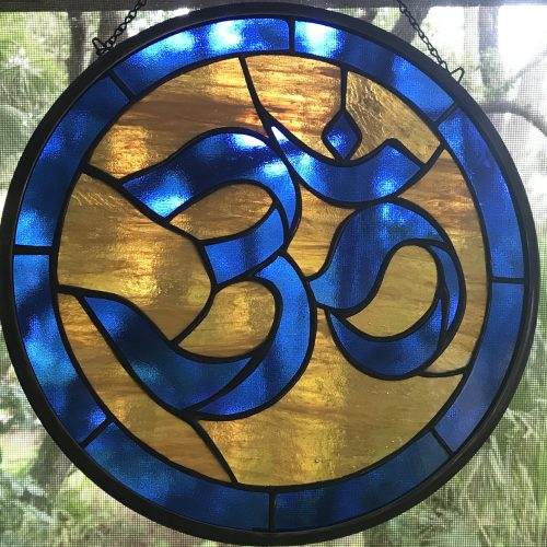 Ohm Symbol 18” diameter Stained Glass, made to order, Om symbol, Aum symbol, religious symbol, Hindu symbol, - Image 2