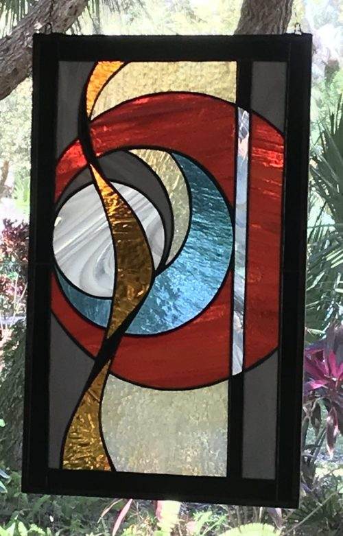 Twisted Ribbon Abstract - Stained Glass Art Free Shipping