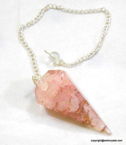 Rose Quartz  Orgonite six sided Pendulum NEW