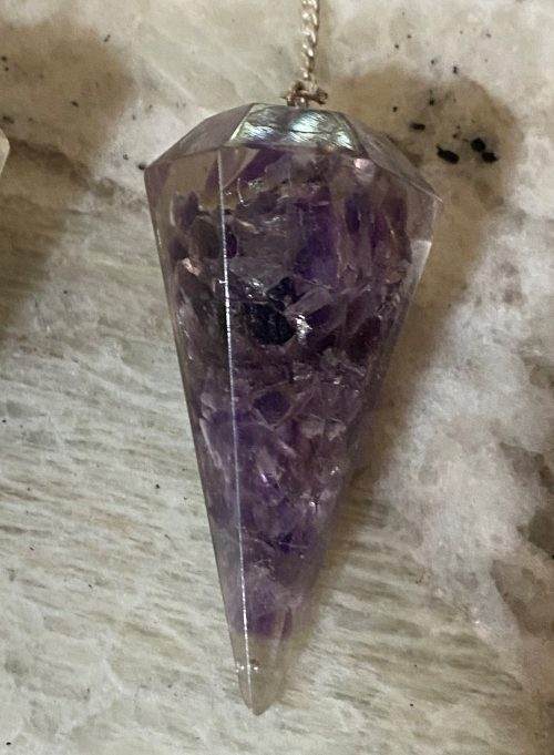 Amethyst Orgonite six sided Pendulum NEW