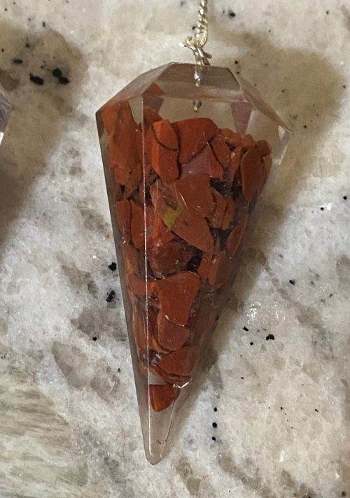 Carnelian Orgonite six sided Pendulum NEW - Image 3