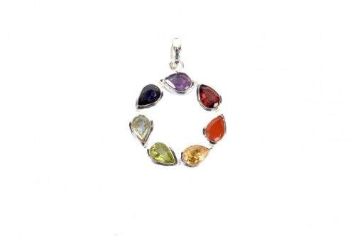 Chakra Round Sterling Silver Necklace FREE SHIPPING