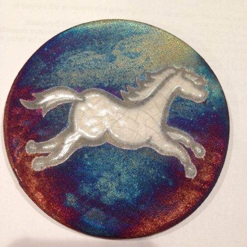 Horse Coaster Raku Pottery, handmade, handsigned - NEW - Image 3