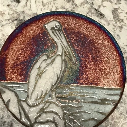 Pelican Coaster Raku Pottery, handmade, handsigned - NEW - Image 4