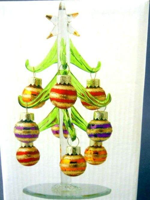 Glass Christmas Tree with Ornaments ON SALE - Image 3