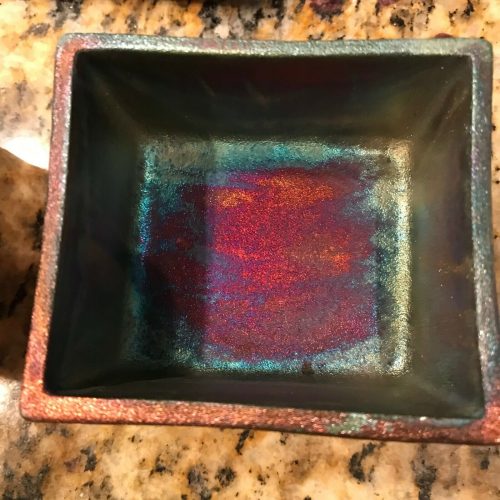 Raku Dream Box Pottery, with Turquoise nugget lid, gift boxed, NEW - Image 4