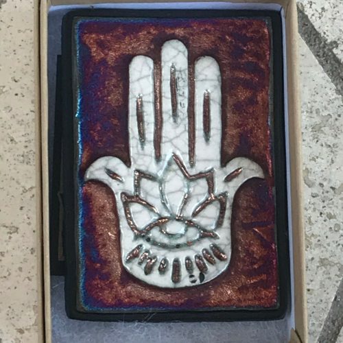 Hamsa Raku Wall Art small - handcrafted & signed- NEW - Image 5