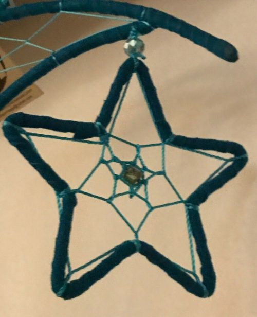 Dream Catcher Half Moon with Star Turquoise 12" diameter NEW - Image 5