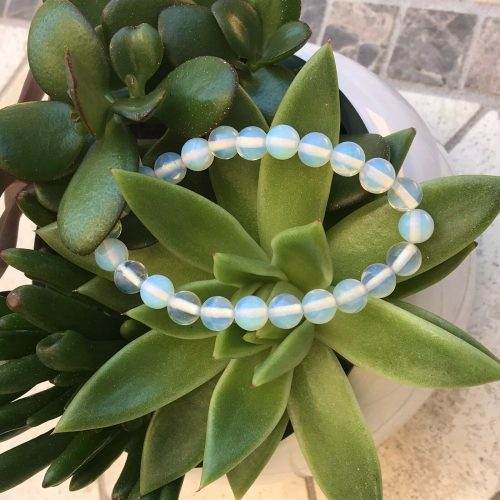 Love & Peace!  Opalite Gemstone Bracelet 8mm - Image 3