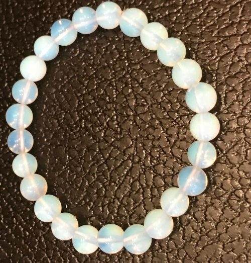 Love & Peace!  Opalite Gemstone Bracelet 8mm - Image 4