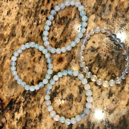 Love & Peace!  Opalite Gemstone Bracelet 8mm - Image 6