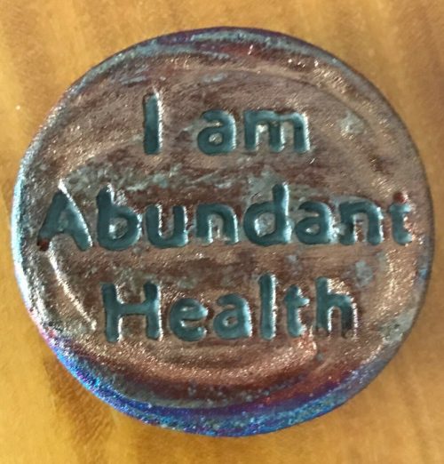 (2) Healing Hand Medallions "I am Abundant Health" Raku Pottery NEW - Image 3