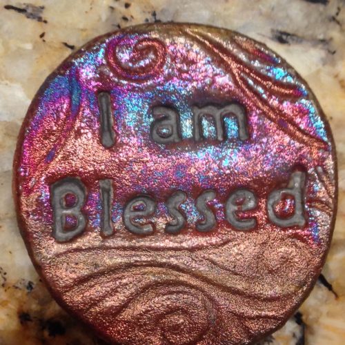 (2) Angel Medallions " I am Blessed" Raku Pottery NEW - Image 4