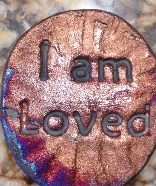 (2) Sacred Heart Medallions "I Am Loved" Raku Pottery NEW - Image 4