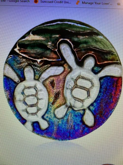 (2) Sea Turtle babies Medallions "I am Serene" Raku Pottery NEW - Image 5