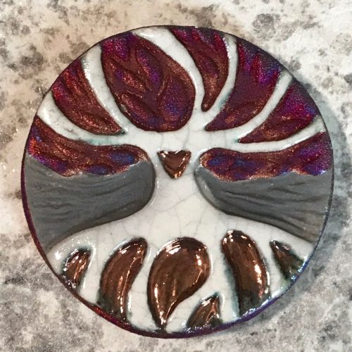 (2) Tree of Life Medallions "I am Harmony" Raku Pottery NEW - Image 3