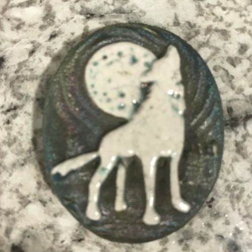 (2) Wolf Medallions "I am Passionate" Raku Pottery NEW - Image 3