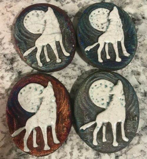 (2) Wolf Medallions "I am Passionate" Raku Pottery NEW - Image 4