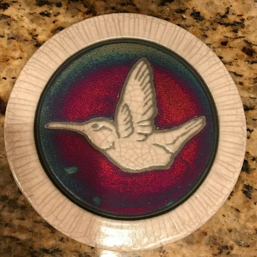 Hummingbird Hotplate Raku Pottery 6.5" NEW - Image 3